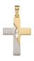 Preview: Anhänger Kreuz bicolor Zirkonia 15x21mm Silber 925