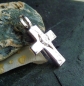 Preview: Anhänger Kreuz gehämmert Zirkonia 13x20mm Silber 925
