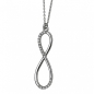 Preview: Collier Kette mit Anhänger Zirkonia Unendlichkeit Silber 925 41cm