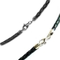Preview: Lederband geflochten 3-6mm mit 925 Silber Karabiner