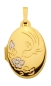 Preview: Medaillon oval Blumen Vogel 12x15mm 8Kt GOLD