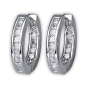 Preview: Creole 20mm Klappscharnier rund Zirkonias weiß Silber 925