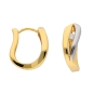 Preview: Creole bicolor 5,8x15mm Zirkonia 14Kt 585 GOLD