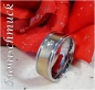 Preview: Edelstahlring bicolor mit Zirkonia klar