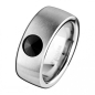 Preview: Ring aus Edelstahl 10mm mit Zirkonia jet