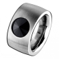 Preview: Ring aus Edelstahl 14mm mit Zirkonia schwarz