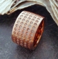 Preview: Ring Edelstahl rose-vergoldet 14mm mit Zirkoniasteinen kristall