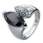 Preview: Ring Silber 925 in schwarz/crystal Gr. 53