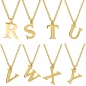 Preview: Anhänger Buchstabe A-Z mit Diamant 0,008ct und Kette Silber 925 vergoldet 45+3cm