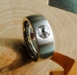 Preview: Ring aus Edelstahl schwarz 8 mm mit Kristall Stein nach Wahl