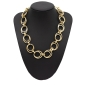 Preview: Collier Edelstahl mattiert vergoldet Kringel Design 45cm