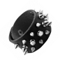 Preview: Armband Leder schwarz Edelstahl Elemente 16,5-21cm