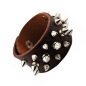 Preview: Armband Leder braun Edelstahl Elemente 16,5-21cm