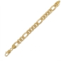 Preview: Armband 9mm Figarokette flach Silber 925 vergoldet 21, 22cm