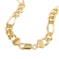 Preview: Armband 9mm Figarokette flach Silber 925 vergoldet 21, 22cm