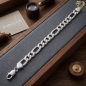 Preview: Armband 9mm Figarokette flach Silber 925 21, 22cm