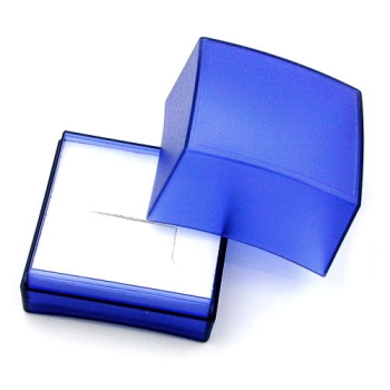 Schachtel Ring-Creole 42x42x33 blau-transparent