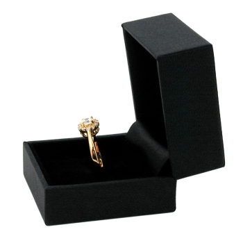 Schmuckschachtel 52x47x39mm Ring Leder-Imitat schwarz