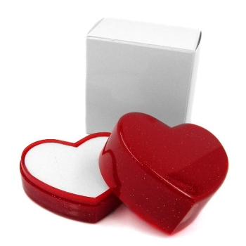 Box Herz Ring Trauring Ohrring 54x47x32 rot-glitter