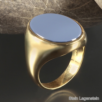 Siegelring ovale Platte Lagenstein 21x16,5mm 585 Gold