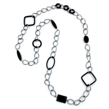 Kette schwarze Kunststoffteile Weitpanzer Alu grau-matt 100cm