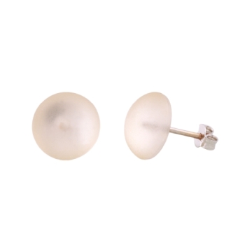Ohrstecker Ohrring 12mm Kunststoff weiß-transparent-eismatt Stift silberfarben