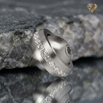 Wechselschliesse Planet Kugel matt 14mm Ring Zirkonia Edelstahl