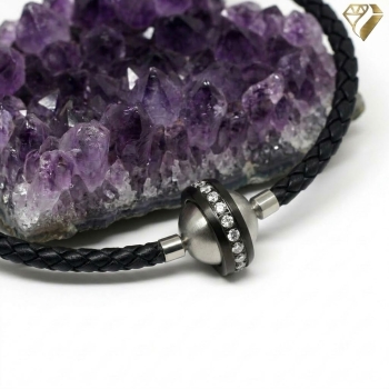 Wechselschliesse Planet Kugel matt 14mm Ring schwarz  Zirkonia Edelstahl