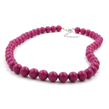 Kette 10mm Kunststoffperlen beere-violett-glänzend 60cm