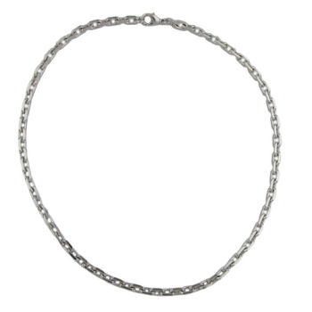 Kette 6mm Ankerkette rhodiniert diamantiert 50cm