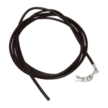 Lederband Rundschnur Rindleder 2mm schwarz gefärbt mit 1x Verschluss silberfarbig 1m