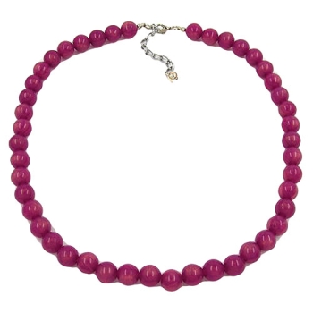 Kette 10mm Kunststoffperlen beere-violett-glänzend 45cm