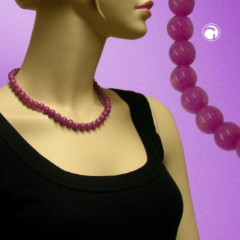 Kette 10mm Kunststoffperlen beere-violett-glänzend 45cm