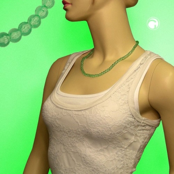 Kette 6mm Perle Kunststoff kiwi-transparent 50cm