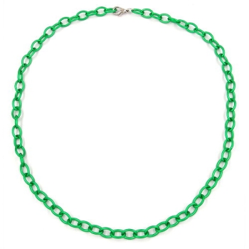 Kette 7mm Eloxalkette Anker weit oval grün-matt Aluminium 50cm
