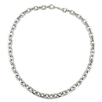 Kette 9mm Ankerkette rhodiniert diamantiert 50cm