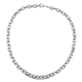 Kette 9mm Ankerkette rhodiniert diamantiert 50cm