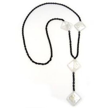 Kette 26mm Viereck Kunststoff wachsweiß Alu-Ankerkette schwarz 90cm