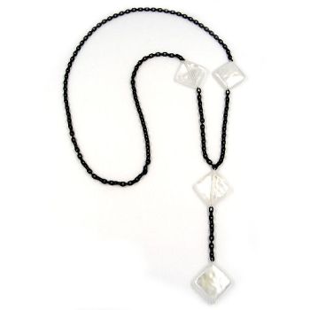 Kette 26mm Viereck Kunststoff wachsweiß Alu-Ankerkette schwarz 90cm