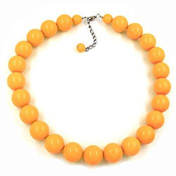 Kette 20mm Perlen Kunststoff gelb-glänzend 50cm