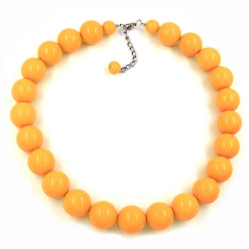 Kette 20mm Perlen Kunststoff gelb-glänzend 50cm