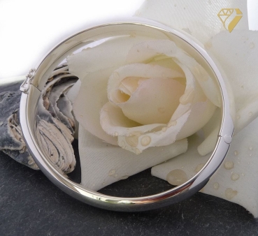 Preview: Armreif gewölbt oval 925 Sterling Silber 14mm