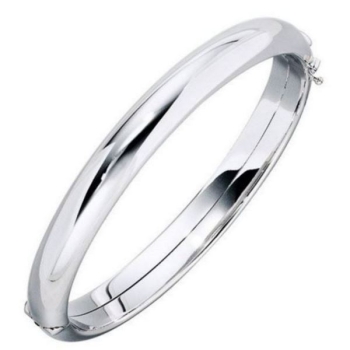 Armreif gewölbt oval 925 Sterling Silber 10mm