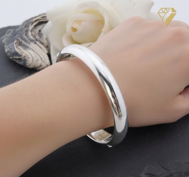 Preview: Armreif gewölbt oval 925 Sterling Silber 14mm