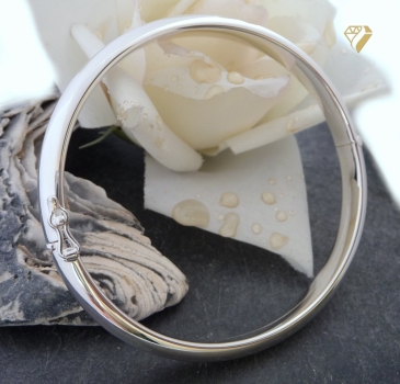 Preview: Armreif 6mm gewölbt oval 925 Sterling Silber