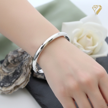 Preview: Armreif 6mm gewölbt oval 925 Sterling Silber