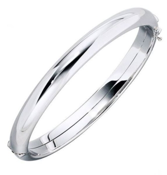 Armreif gewölbt oval 925 Sterling Silber 8mm