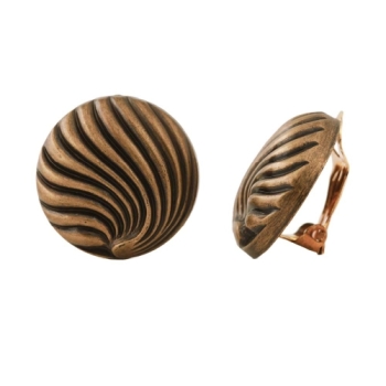 Clip Ohrring ca. 21mm Muscheldekor altgoldfarben matt Kunststoff