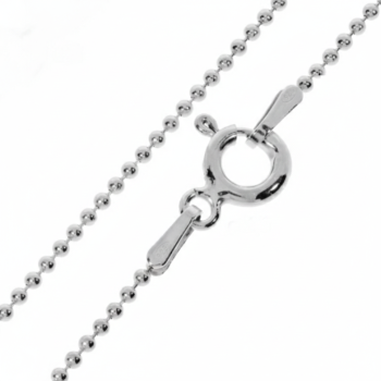 Collier Kugel Kette 1,1mm Silber 925, vergoldet oder rose vergoldet 40cm
