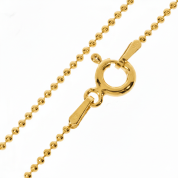 Preview: Collier Kugel Kette 1,1mm Silber 925, vergoldet oder rose vergoldet 40cm